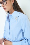 CAMICIA COLLO PIETRE CELESTE