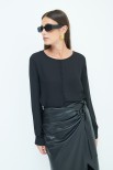 BLUSA GEORGETTE BOTTONI FODERATI NERO