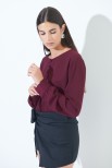 BLUSA GEORGETTE BOTTONI FODERATI PRUGNA