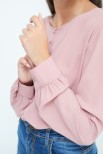 BLUSA GEORGETTE BOTTONI FODERATI ROSA