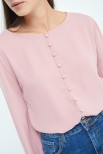 BLUSA GEORGETTE BOTTONI FODERATI ROSA