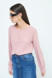 BLUSA GEORGETTE BOTTONI FODERATI ROSA