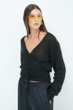 CARDIGAN IN MAGLIA INCROCIATO NERO