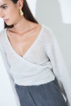 CARDIGAN IN MAGLIA INCROCIATO POLVERE