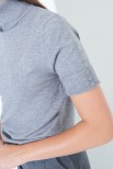 MAGLIA COLLO ALTO MEZZA MANICA BOTTONI GRIGIO