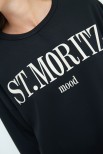 FELPA OVER CON SCRITTA ST.MORITZ MOOD NERO