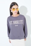 FELPA OVER CON SCRITTA ST.MORITZ MOOD GRIGIO