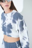 FELPA CROP TIE DYE GRIGIO