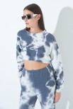 FELPA CROP TIE DYE GRIGIO