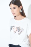 T-SHIRT 3 CUORI BIANCO