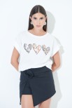 T-SHIRT 3 CUORI BIANCO