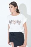 T-SHIRT 3 CUORI BIANCO