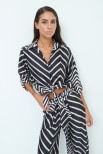 CAMICIA MANICA KIMONO CON NODO NERO