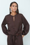 BLUSA CON FIOCCO CIOCCOLATO