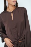 BLUSA CON FIOCCO CIOCCOLATO