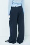 PANTALONE LARGO CON ELASTICO E PINCE BLU