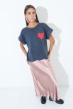 T-SHIRT CUORE E SCRITTA GRIGIO