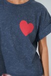 T-SHIRT CUORE E SCRITTA GRIGIO