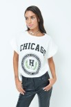 T-SHIRT OVER CHICAGO BIANCO