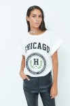 T-SHIRT OVER CHICAGO BIANCO