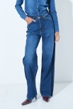 JEANS PALAZZO BANDA LATERALE BLU