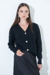 CARDIGAN OVER BOTTONI GIOIELLO NERO