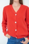 CARDIGAN OVER BOTTONI GIOIELLO ROSSO