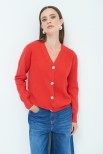 CARDIGAN OVER BOTTONI GIOIELLO ROSSO