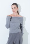 MAGLIA SCOLLO SHIFFER COSTINA GRIGIO