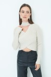 MAGLIA CROP INCROCIO COSTINA CAMICIOLA