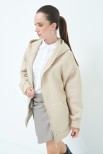 FELPA CAPPUCCIO ZIP BEIGE