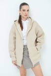 FELPA CAPPUCCIO ZIP BEIGE