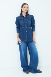 GIACCA DENIM CON ELASTICO JEANS SCURO