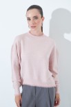 MAGLIA GIROCOLLO CON COLLO E FONDO PELOSO ROSA