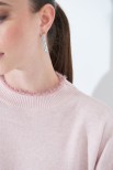 MAGLIA GIROCOLLO CON COLLO E FONDO PELOSO ROSA