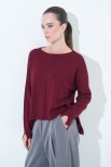 MAGLIA OVER CUCITURA CENTRALE BORDEAUX