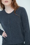 CARDIGAN PARICOLLO MISTO CASHMERE GRIGIO ANTRACITE