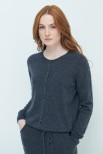 CARDIGAN PARICOLLO MISTO CASHMERE GRIGIO ANTRACITE