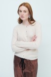 CARDIGAN PARICOLLO MISTO CASHMERE BEIGE