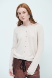 CARDIGAN PARICOLLO MISTO CASHMERE BEIGE