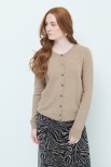 CARDIGAN PARICOLLO MISTO CASHMERE CAMMELLO