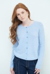 CARDIGAN PARICOLLO MISTO CASHMERE CELESTE