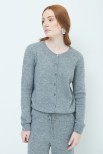 CARDIGAN PARICOLLO MISTO CASHMERE GRIGIO MEDIO