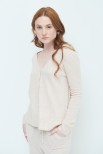 CARDIGAN SCOLLO V MISTO CASHMERE BEIGE