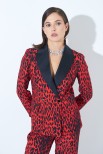 GIACCA LEOPARDATA CON REVER NERO ROSSO