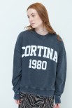 FELPA OVER CON SCRITTA "CORTINA 1980" GRIGIO