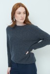 MAGLIA PARICOLLO BASIC MISTO CASHMERE GRIGIO ANTRACITE