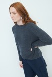 MAGLIA PARICOLLO BASIC MISTO CASHMERE GRIGIO ANTRACITE