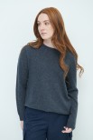 MAGLIA PARICOLLO BASIC MISTO CASHMERE GRIGIO ANTRACITE