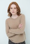 MAGLIA PARICOLLO BASIC MISTO CASHMERE CAMMELLO